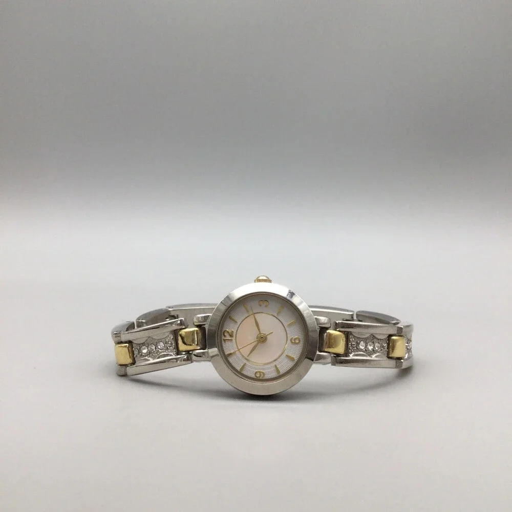 Christian Benet Womens Watch 22mm White MOP Dial Two Tone New Battery 7.25